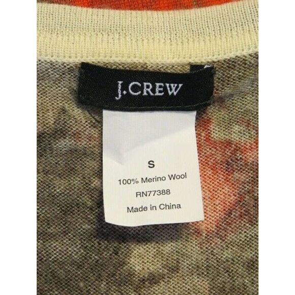 J. Crew Floral Merino Wool Lightweight Cardigan S - Picture 4 of 5